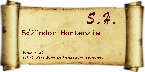 Sándor Hortenzia névjegykártya