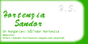 hortenzia sandor business card